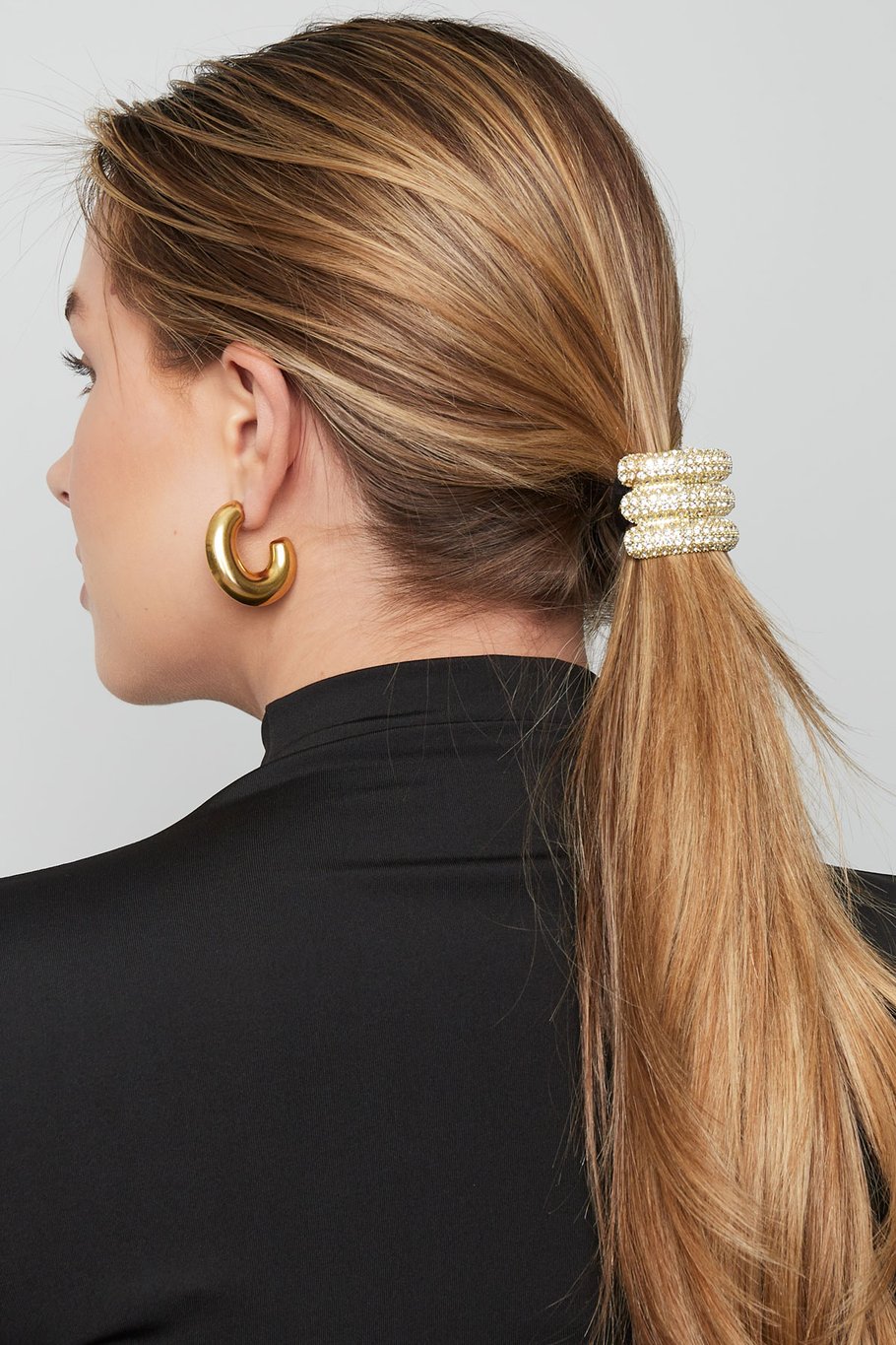Elástico para el cabello elegante y brillante - Color dorado Imagen2